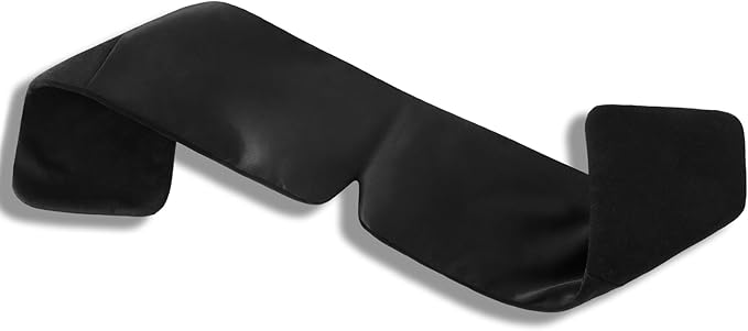 Weighted Eye Mask Silk ALASKA BEAR for Sleeping, Wraparound Style Compression, Wide Headband and Large Coverage Ears for Sound-muffling, Microwavable Beads Filled - Bloomnest