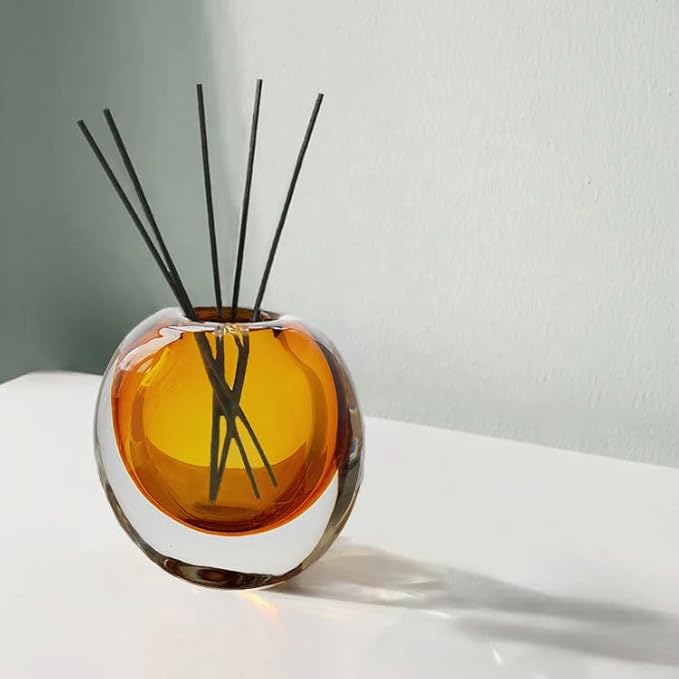 Amber Glass Vase, DIY Empty Reed Diffuser Bottle for Essential Oils, 200mL, Aromatherapy, Modern Home Decor, AV1533 Bloomnest