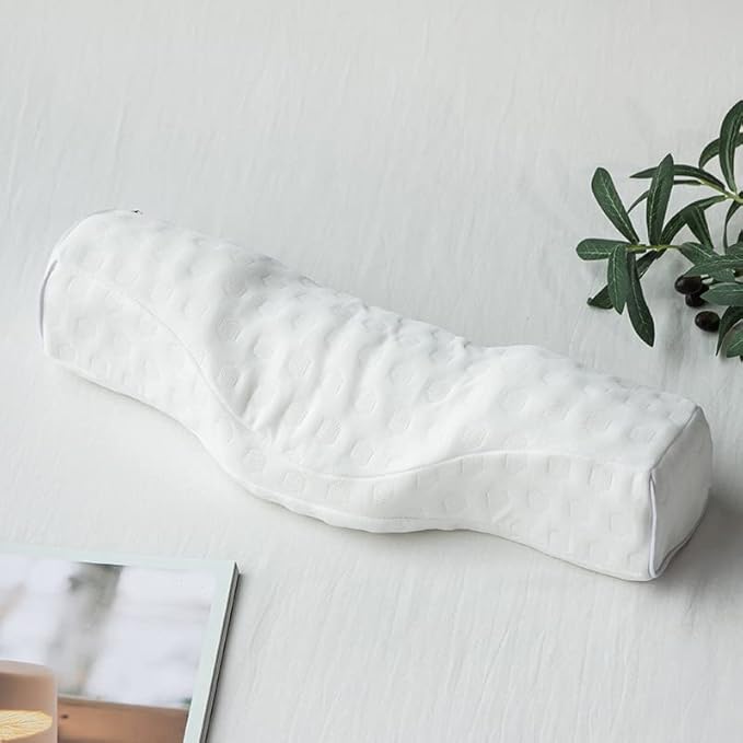 Cervical Neck Pillow for Pain Relief Sleeping, Neck roll Pillow Memory Foam for Stiff Neck Pain Relief ，Travel Bolster Pillow for Bed for Side Sleepers Back Sleeper. (White) - Bloomnest