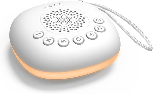 White Noise Sound Machine, Portable Sound Machine for Sleep Baby, Kids & Adults, 20 Travel Soothing Sounds Brown/Pink Noise/Lullaby, Rechargeable, Timer, Memory & Night Light for Home, Nursery