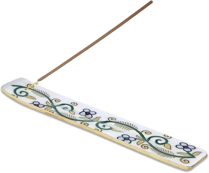 Bless-International Traditional-Handmade-Burner Wooden-Incense-Stick-Holder Ash-Catcher-Stand for-Aromatherapy-Meditation-Yoga (Inner Peace) 10 Inches, Pack of 1 - Bloomnest
