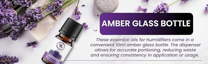 Lavender Essential Oil – 10ml Pure and Natural Diffuser Oil for Aromatherapy Diffuser, Humidifier, Massage – Undiluted, No Fillers (Lavender) MarcoEsra