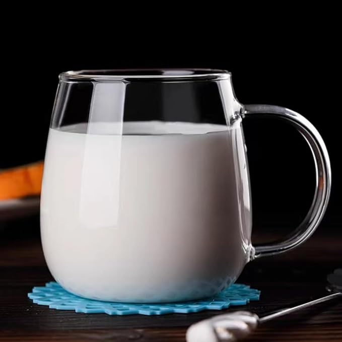 Clear Glass Mug With Handle, 16 oz, High Borosilicate Large Coffee Mug for Drinking or as a Gift - Bloomnest