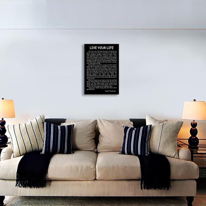Live Your Life Chief Tecumseh Motivational Wall Art Printed Modern Artwork Inspirational Canvas Poster for Living Room Hallway Office Home Decor Stretched and Framed [18" W X 24" H] - Bloomnest