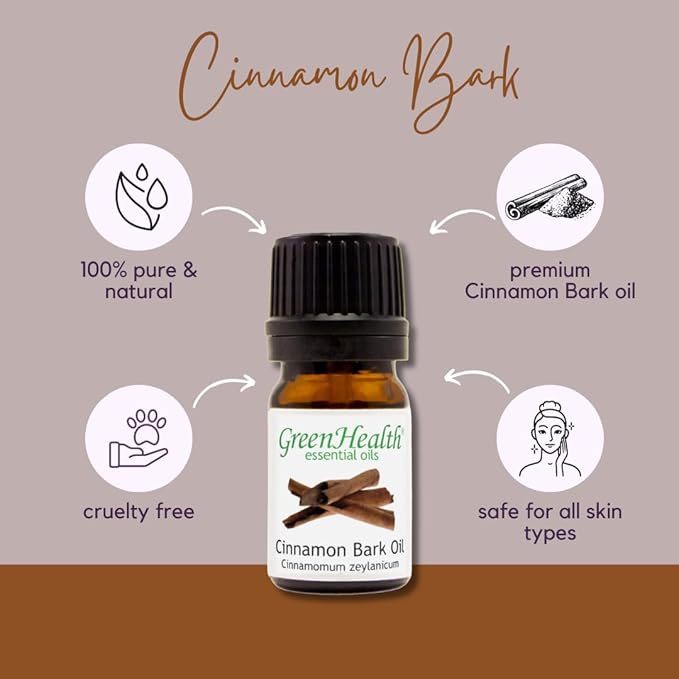 GreenHealth - 5 ml Cinnamon Bark Essential Oil - 100% Pure
