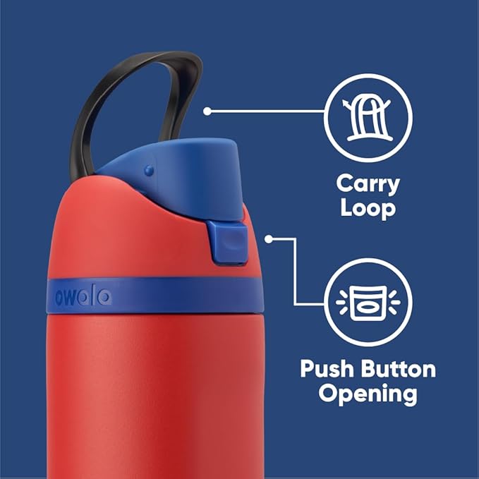 Owala Marvel FreeSip Insulated Stainless Steel Water Bottle with Straw for Sports and Travel, BPA-Free Sports Water Bottle, 24 oz, Spiderman | Insulated, with Straw, BPA-Free, Sports Water Bottle Owala