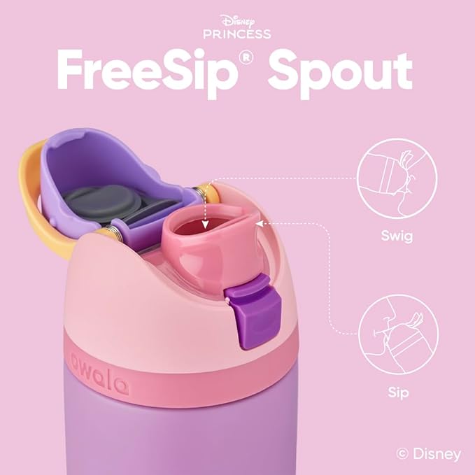 Owala Disney Princess FreeSip Insulated Stainless Steel Water Bottle with Straw for Sports and Travel, BPA-Free Sports Water Bottle, 24 oz, Rapunzel Owala