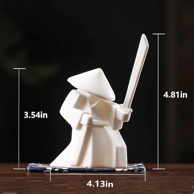 LYART Tea Pet Warrior Statue Figurine Tea Ornament Accessories Cute Kung Fu Tea Decoration Gift for Tearoom Home Office Children's Day Gift for Tea Lover (White1 and White2) - Bloomnest