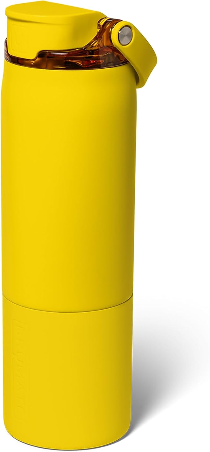 BrüMate Rise 25oz Water Bottle With 100% Leakproof Covered Silicone Straw | Insulated Stainless Steel Water Bottle | Cup-Holder Friendly | Fast Flow | Soft Sip Silicone Spout | BPA-Free (Pineapple) Br%C3%BCMate