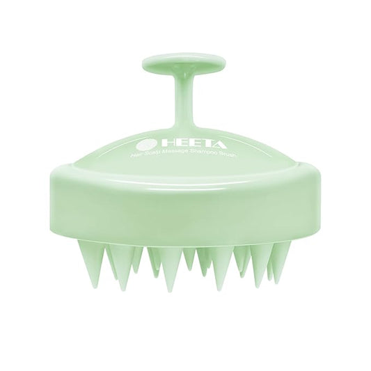 HEETA Scalp Massager Hair Growth, Soft Silicone Scalp Scrubber Shampoo Brush for Exfoliation, Dandruff Removal Head Massage Stress Relax, Wet & Dry Use for Thick Thin Curly Hair Care, Lime Green HEETA