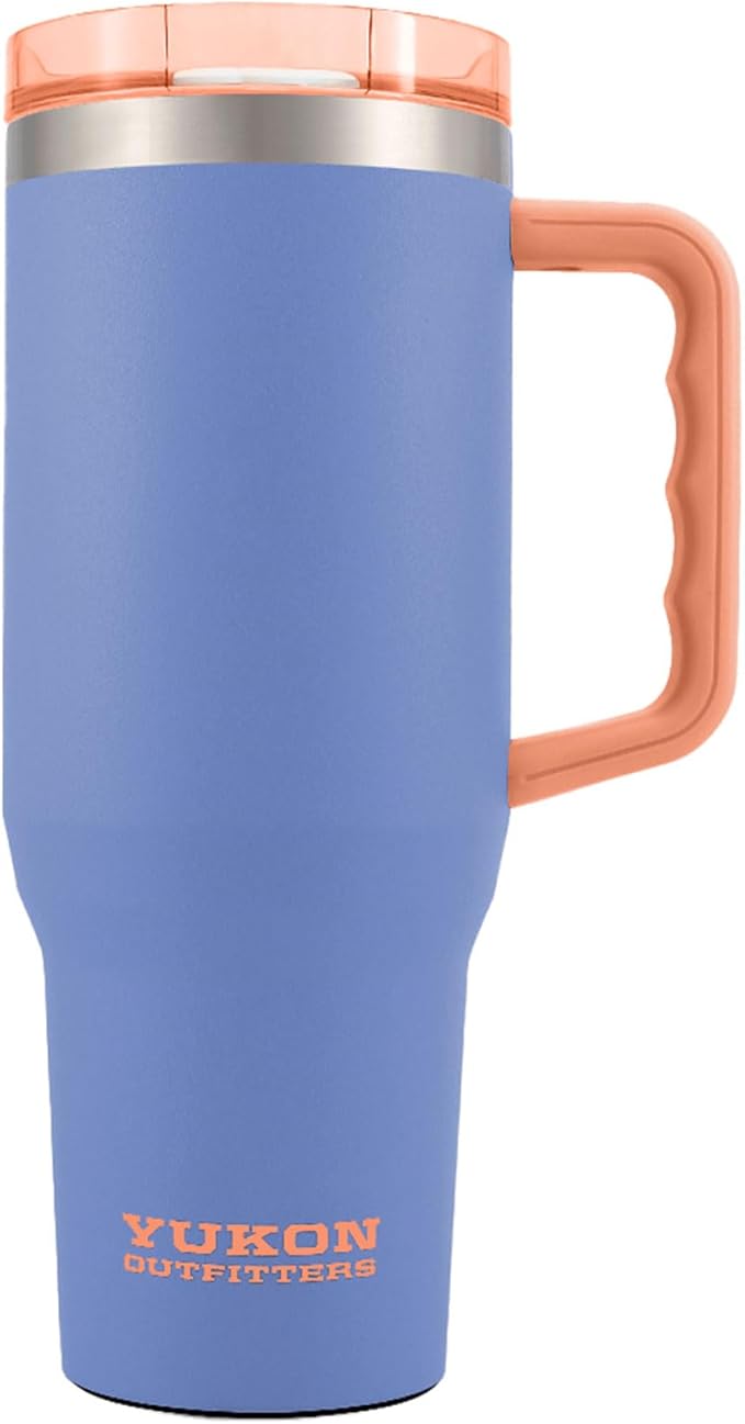 Yukon Outfitters Fit Forty 40oz Double Wall Vacuum Insulated Stainless Steel Tumbler with Reusable Straw & Ergonomic Handle | For Hot or Cold Beverage, Persian Jewel - Bloomnest