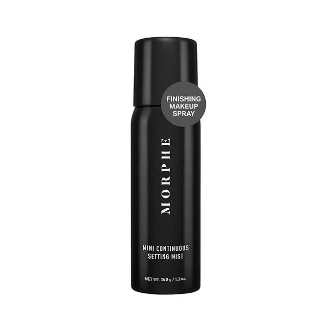 Morphe Mini Continuous Setting Mist - Micro-Fine, Travel Size Makeup Setting Spray with a Natural Radiant Finish - Helps Makeup Resist Caking or Fading & Increases Wear of Foundation (1.3 oz) - Bloomnest