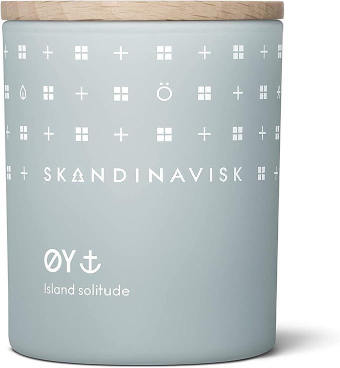 Skandinavisk ØY 'Island' Scented Candle. Fragrance Notes: Crabapple and Dog Rose, Water Mosses and Green Leaves. 7.0 oz. - Bloomnest