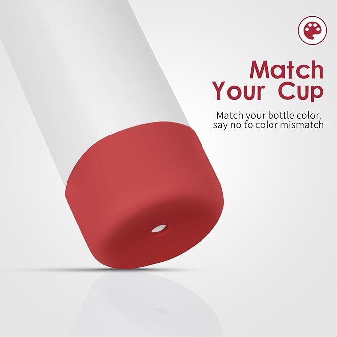 2PCS Silicone Water Bottle Boot, Compatible with Owala 24oz 32oz 40oz, Protective Anti-Scratch & Anti-Dent No Noise Sleeve Cover for FreeSip/Twist/Flip Water Bottles (Burgundy, 32oz) BKBY