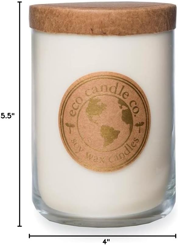 ECO CANDLE CO. Recycled Candle, Sanctuary, 26 oz. - Scents of Black Orchid, Ginger, Cardamom, Lily, Leather, Amber, & Kyara - 100% Soy Wax, No Lead, Kraft Paper Label & Lid, Hand Made - Bloomnest