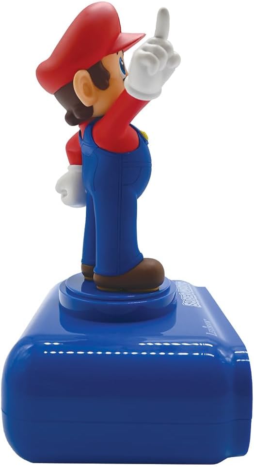 LEXiBOOK, Super Mario, Mario Nightlight Alarm Clock, Sounds and Melodies, LCD Backlit Screen, Luminous, Snooze, Red/Blue, RL800NI - Bloomnest