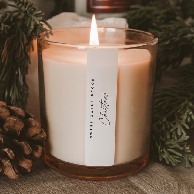 Sweet Water Decor Christmas Candle - Cinnamon, Trees, Orange, and Clove Scented Winter Candle - Christmas Soy Candles and Decor for Home - 12oz Sandstone Jar, 50+ Hour Burn Time, Made in The USA - Bloomnest
