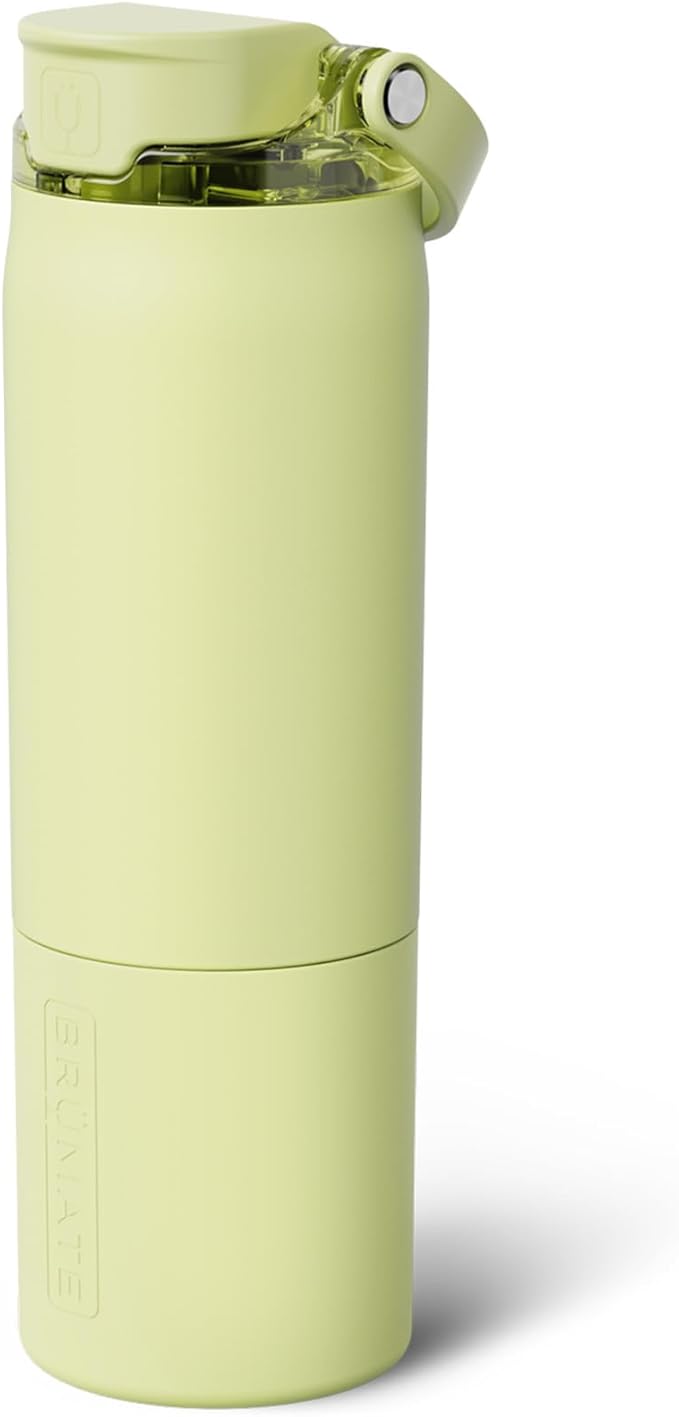 BrüMate Rise 25oz Water Bottle With 100% Leakproof Covered Silicone Straw | Insulated Stainless Steel Water Bottle | Cup-Holder Friendly | Fast Flow | Soft Sip Silicone Spout | BPA-Free (Prickly Pear) Br%C3%BCMate