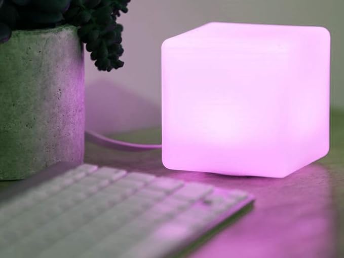 Mr.Go Rechargeable LED Color-Changing Light Cube 8", Dimmable Soothing Mood Lamp with Remote, 16 RGB Colors 4 Modes, Waterproof Cube Lights for Home Patio Party Accent Ambient Decorative Lighting - Bloomnest