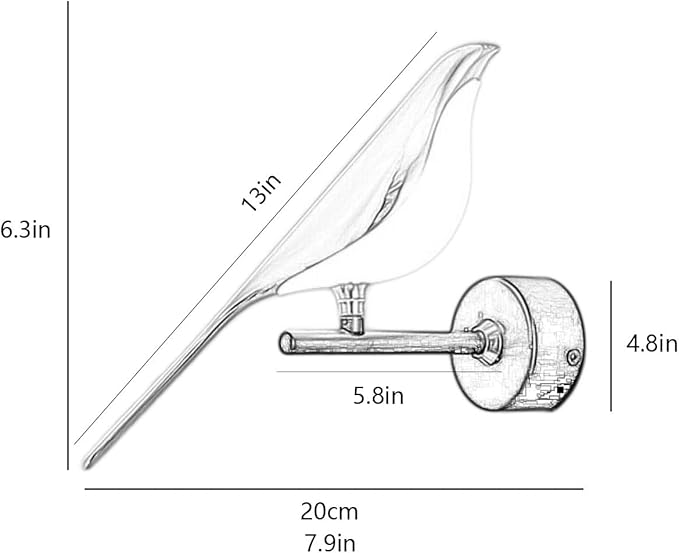Adjustable Wall lamp in The Shape of a Bird, LED Wall Lamp, Golden Metal Wall lamp Fixture, rotatable Bedroom Bedside lamp, Living Room Wall-Mounted lamp(Color:Single-Head) - Bloomnest