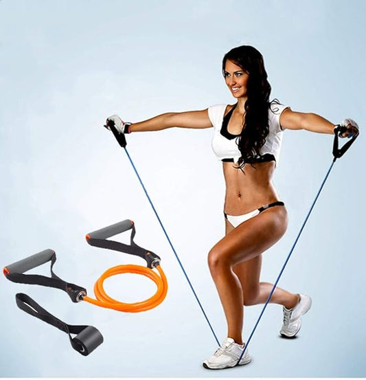 Single Resistance Bands, Workout Bands with Handles and The Exercise Bands with Door Anchor, Suitable for Resistance Training, Physical Therapy, Home Workouts, Boxing Training