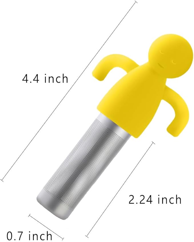 Leden Tea Infuser for Loose Tea Cute Tea Diffuser Fine Mesh Tea Steeper Stainless Steel and Silicone Tea Strainer for Cup and Mug, Yellow - Bloomnest