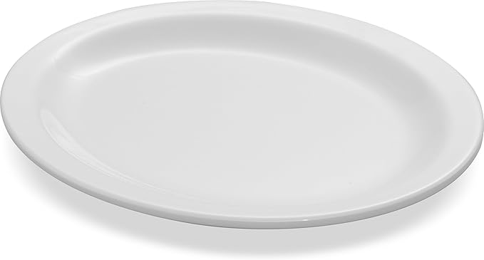 Carlisle FoodService Products Kingline Plastic Oval Platter Oval Tray for Home and Restaurant, Melamine, 12 x 9 Inches, White, (Pack of 12) - Bloomnest