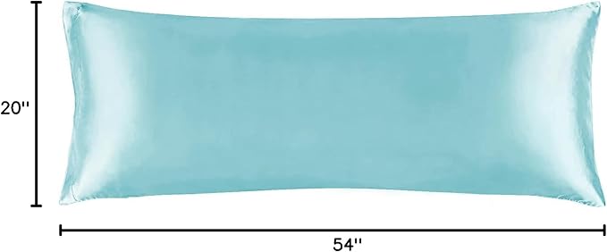 BEDELITE Satin Body Pillow Cover, Super Soft and Cooling Body Pillow Pillowcase for Hair and Skin, Breathable Silky Full Long Pillowcase Cover(20"x54", Blue) - Bloomnest