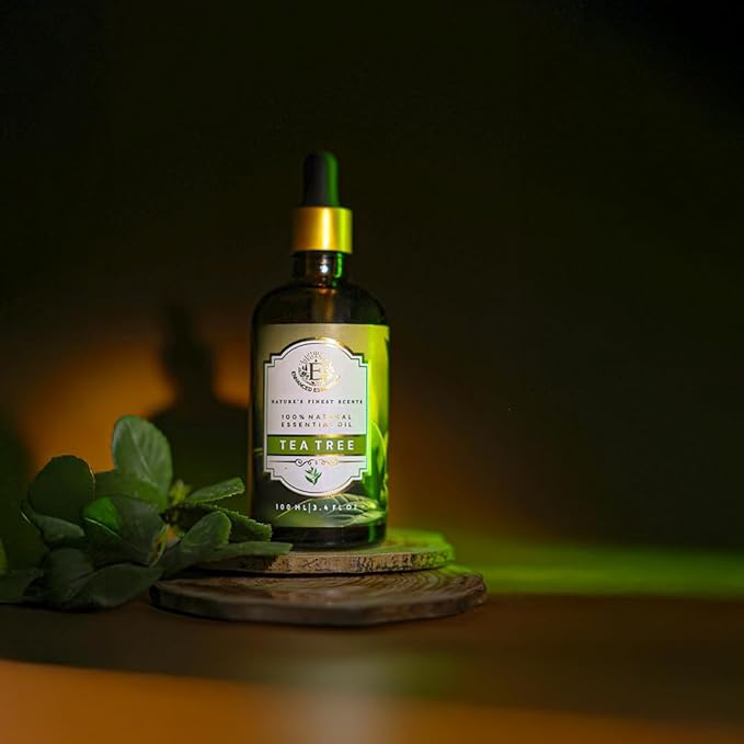 Luxurious Tea Tree Essential Oil by Enhanced Essentials|Concentrated,Natural and Slow Distilled Oils for Hair & Skin Care, Home Cleaning,Soap & Candle Making| Ideal for Businesses|3.38 fl oz (100 ml) - Bloomnest