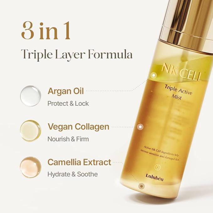Triple Active Mist, Korean Skincare Glow Spray Serum, Hydrating All-in-One Face Treatment for Radiant, Dewy Skin, Lightweight Daily Routine Care with NK Cell Technology - Bloomnest