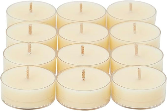 PartyLite Set of 12 Tea Lights Candles, Lemongrass & Thyme Scent, Aromatherapy Scented Candles Gift Set, Up to 4 to 6 Hours Burn Time - Bloomnest