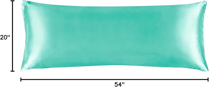 BEDELITE Satin Body Pillow Cover, Super Soft and Cooling Body Pillow Pillowcase for Hair and Skin, Breathable Silky Full Long Pillowcase Cover(20"x54", Turquoise) - Bloomnest
