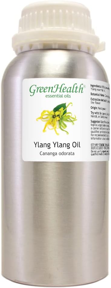 Ylang Ylang Essential Oil – 16 fl oz (473 ml) Aluminum Bottle w/Plug Cap – 100% Pure Essential Oil – GreenHealth - Bloomnest