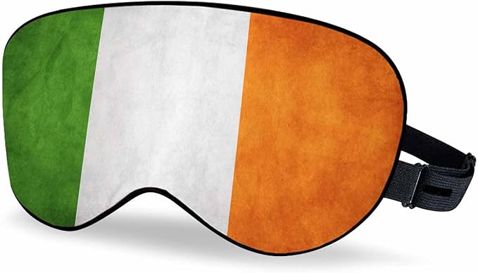 Irish Flag Sleep Eye Mask Vintage Grunge Irish Flags Men Women Sleep Mask with Adjustable Strap Eye Cover Eye Shade for Travel, Nap,Meditation - Bloomnest