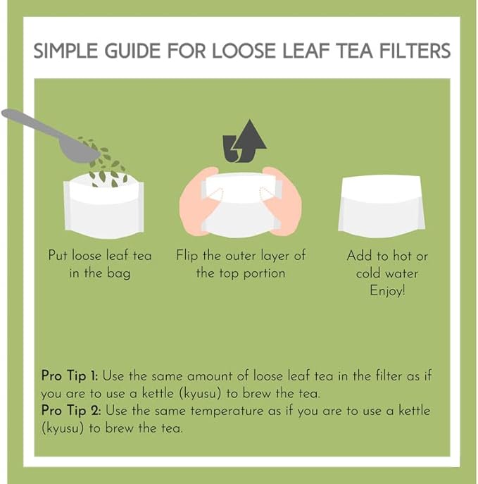 Japanese Green Tea Co. 144 Pcs Disposable Tea Bags for Loose Leaf Tea – Oversized Empty Sachets with Tight Seal (3.5" x 2.8") – Convenient Tea Infuser for Loose Tea Leaves - Bloomnest
