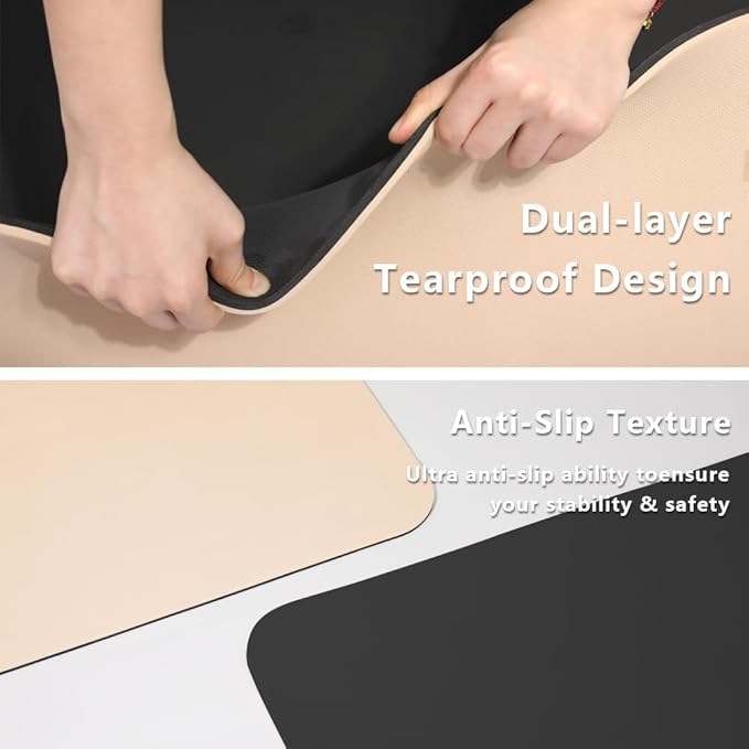 Yoga Mat Non-Slip Extra Thick 72"x32/24" Extra Wide Fitness Exercise Mat TPE Material High Elastic Hot Yoga Mat for Women Yoga Pilates Home Floor Workout (Cow Coffee)