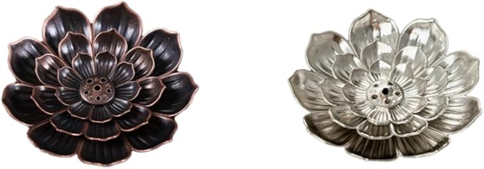 Incense Holder with Incense Stick Tray,Multi-Functional Incense Burner and Stick Holder Combo,Ash Holder (1, Black,Silvery)