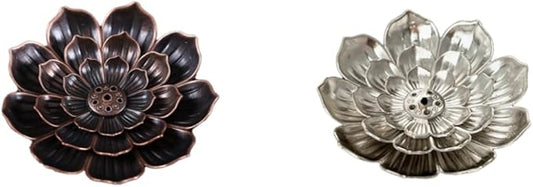 Incense Holder with Incense Stick Tray,Multi-Functional Incense Burner and Stick Holder Combo,Ash Holder (1, Black,Silvery)