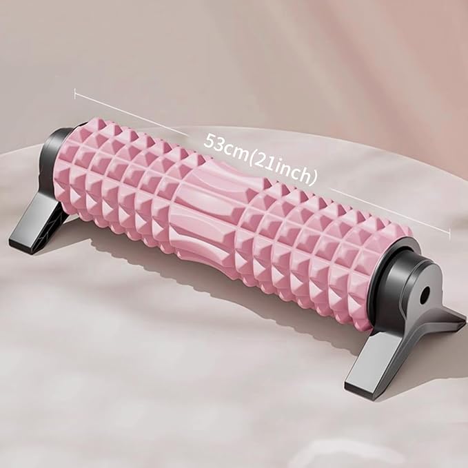RUNWE Foam Roller with Stand - Bracket Foam Roller for Back Pain, 21 inch Trigger Point Deep Tissue Massage Roller, Medium Density Grid Bracket Foam Rollers, Leg Roller for Muscles Deep Tissue - Bloomnest