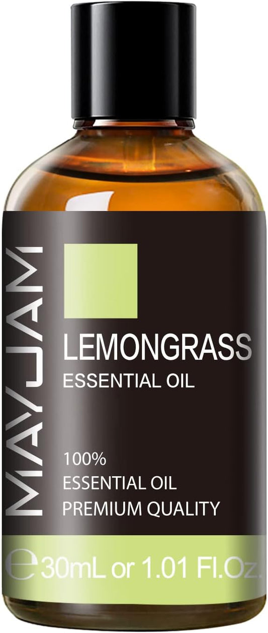 Lemongrass Essential Oil 30ML/1.01FL.OZ, MAYJAM Premium Lemongrass Oil Essential Oils with Glass Dropper, Great for Aromatherapy Diffuser and Candle Soap Making - Bloomnest