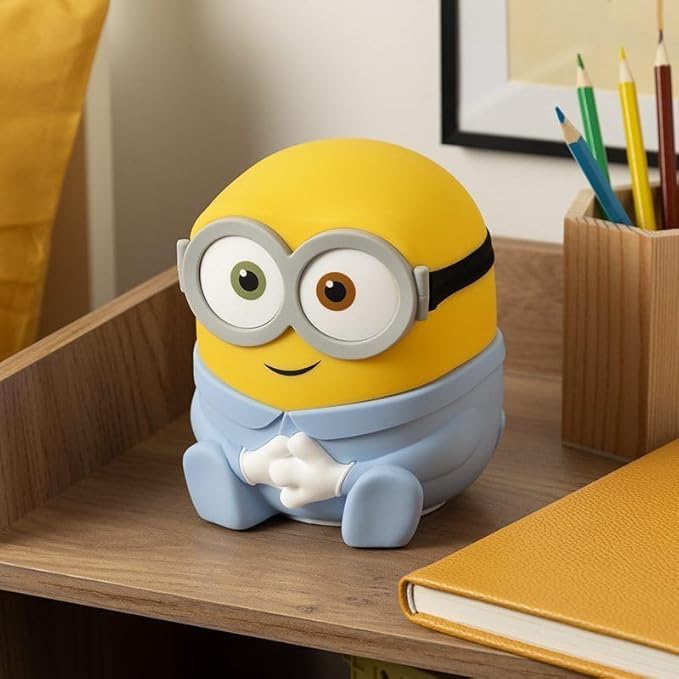 Minions Bob SquishyGlo Silicone Night Light, Officially Licensed Soft Touch Rechargeable Lamp with Auto-Off Timer for Bedrooms & Home, Kids & Adults| Paladone - Bloomnest