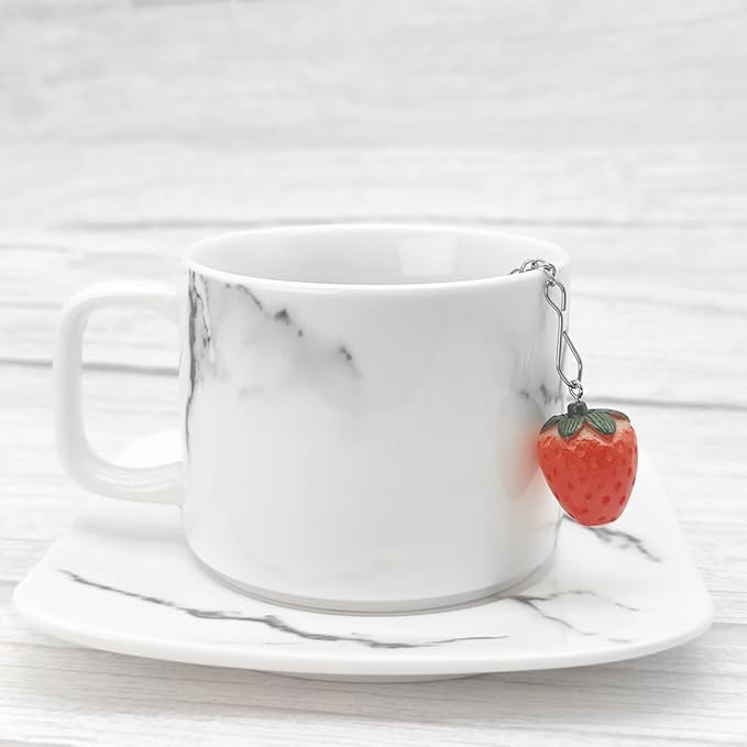Cute Tea Infuser, Strawberry Tea Ball Tea Filter Cute Stainless Steel Ball Mesh Strainer for Loose Tea and Spices & Seasonings (Strawberry)