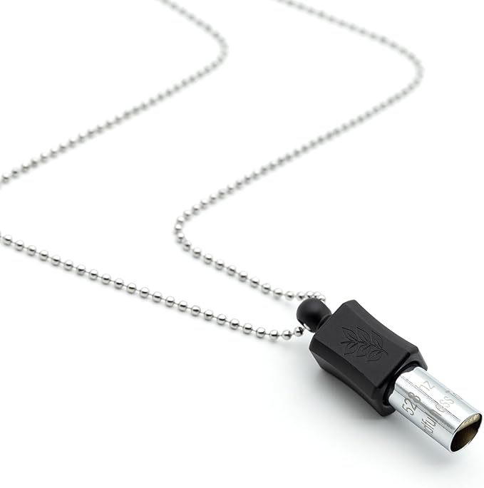 528 Hz Meditation Necklace Quit Smoking Necklace Breathing Frequency Sound Healing Device by Adjusting The Breathing for Anxiety & Stress Relief Mindfulness (Black) MIKUHOT