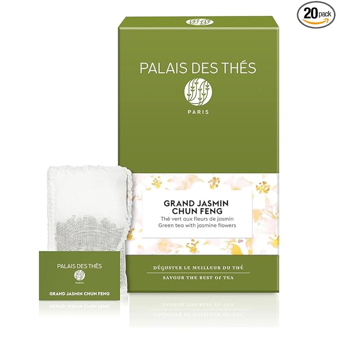 Palais des Thés - Grand Jasmine Chun Feng - Jasmine Green Tea - Premium Tea Bags, Serves 20 Cups - Bloomnest