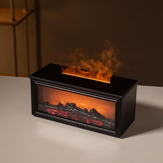 280ML Fireplace Diffuser Essential Oils Diffuser Flame Humidifier with 7 Colorful Lights Timer Remote Control for Home Office Bedroom Yoga SPA Hotel - Bloomnest