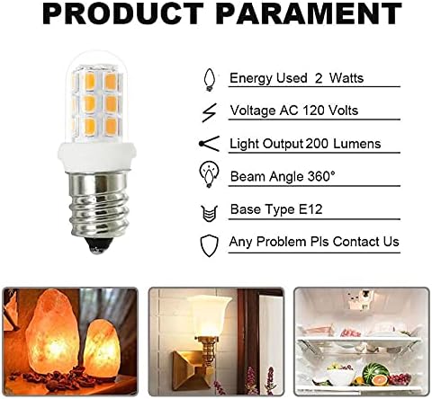 LED Night Light Bulbs - C7 E12 Led Bulb 15W Salt Lamp Bulbs, Warm White 2 Watt Equivalent 20 Watt Halogen Bulb, E12 Candelabra Light Bulb 2-Pack - Bloomnest