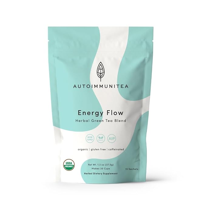 AutoimmuniTea –- AIP Energy Tea Blend, for Energy Boost, Cognitive Function, with Organic Green Tea, Lemongrass, and Spearmint - 15 Tea Bags (30 Cups) - Bloomnest