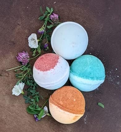 Legends Creek Farm, Goat Milk Bath Bomb Bundle, Shea Butter & Sunflower Oil, Hydrate and Relax, 18 Oz Total (4-Pack) (Oatmeal Milk & Honey, Bergamot Lime, Chamomile Cherry Blossom, Eucalyptus) - Bloomnest