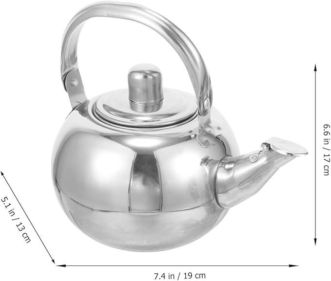 Thickened Stainless Steel Tea Pot with Strainer Infuser Small Portable Kettle for Home Brewing Loose Leaf Flower and Fruit Tea Steeping Easy to Clean and Store