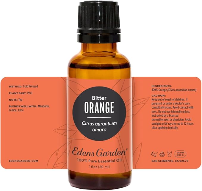 Edens Garden Orange- Bitter Essential Oil- 100% Pure Premium Grade, Undiluted, Natural, Therapeutic, Aromatherapy, The Best for Diffuser, Skin, Face, Kid Safe 30 ml (1 fl oz) EdensGarden